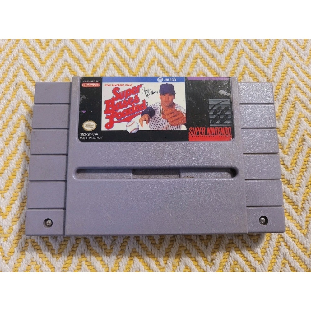 Vintage 1991 Super Nintendo SNES Game Super Bases Loaded